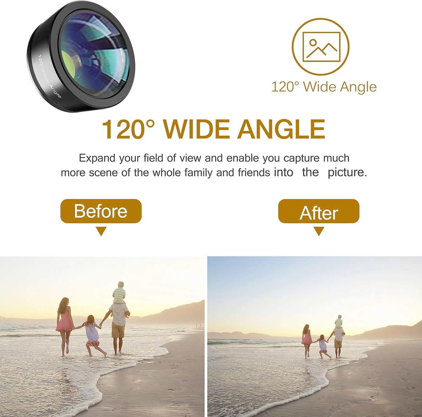 Phone Camera Lens,Upgraded 3 in 1 Phone Lens kit-198° Fisheye Lens + Macro Lens + 120° Wide Angle Lens,Clip on Cell Phone Lens Kit Compatible with Samsung Android Smartphones