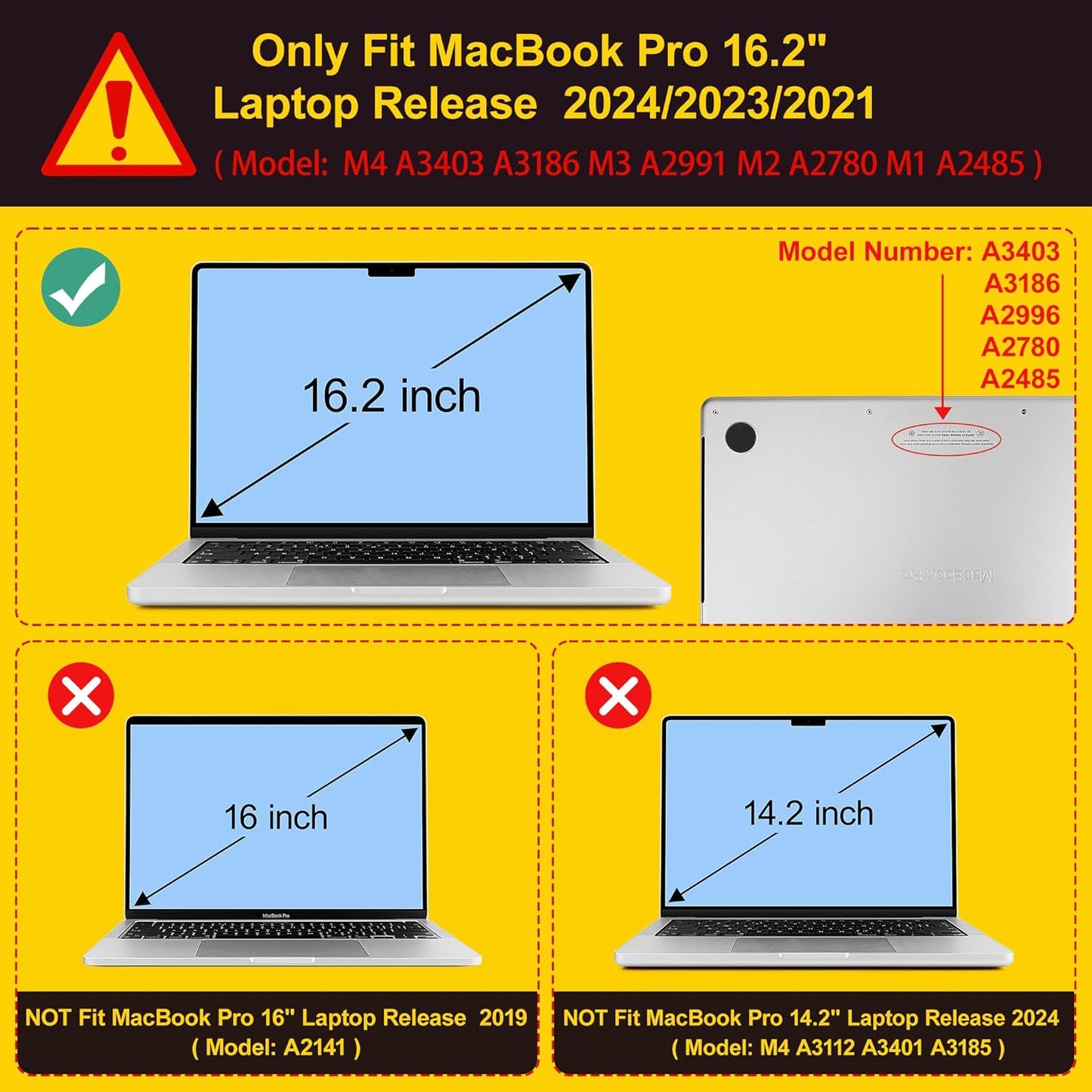 for MacBook Pro 16 inch Case 2021 2022 2023 2024 Release A3186 A3403 M4 A2991 M3 A2780 M2 A2485 M1 Pro/Max, Hard Shell Case with Screen Protector & Keyboard Cover, Ornament