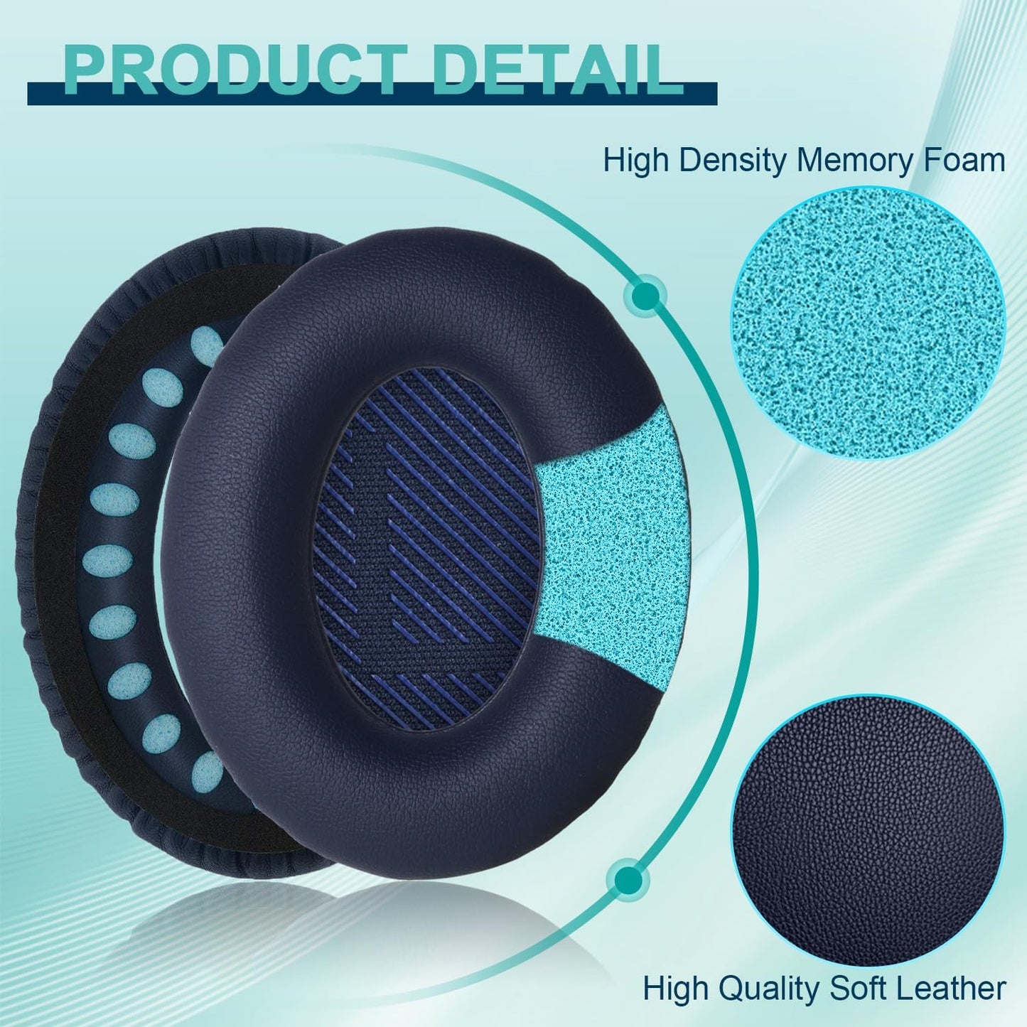 Replacement Earpads Cushions for Bose QuietComfort 35 & Quiet Comfort 35 II, Headphones Ear Covers Ear Pads for Bose QC35/QC35II/25/15 QC2 / Ae2 / Ae2i / Ae2W / Sound Link/Sound True-Blue