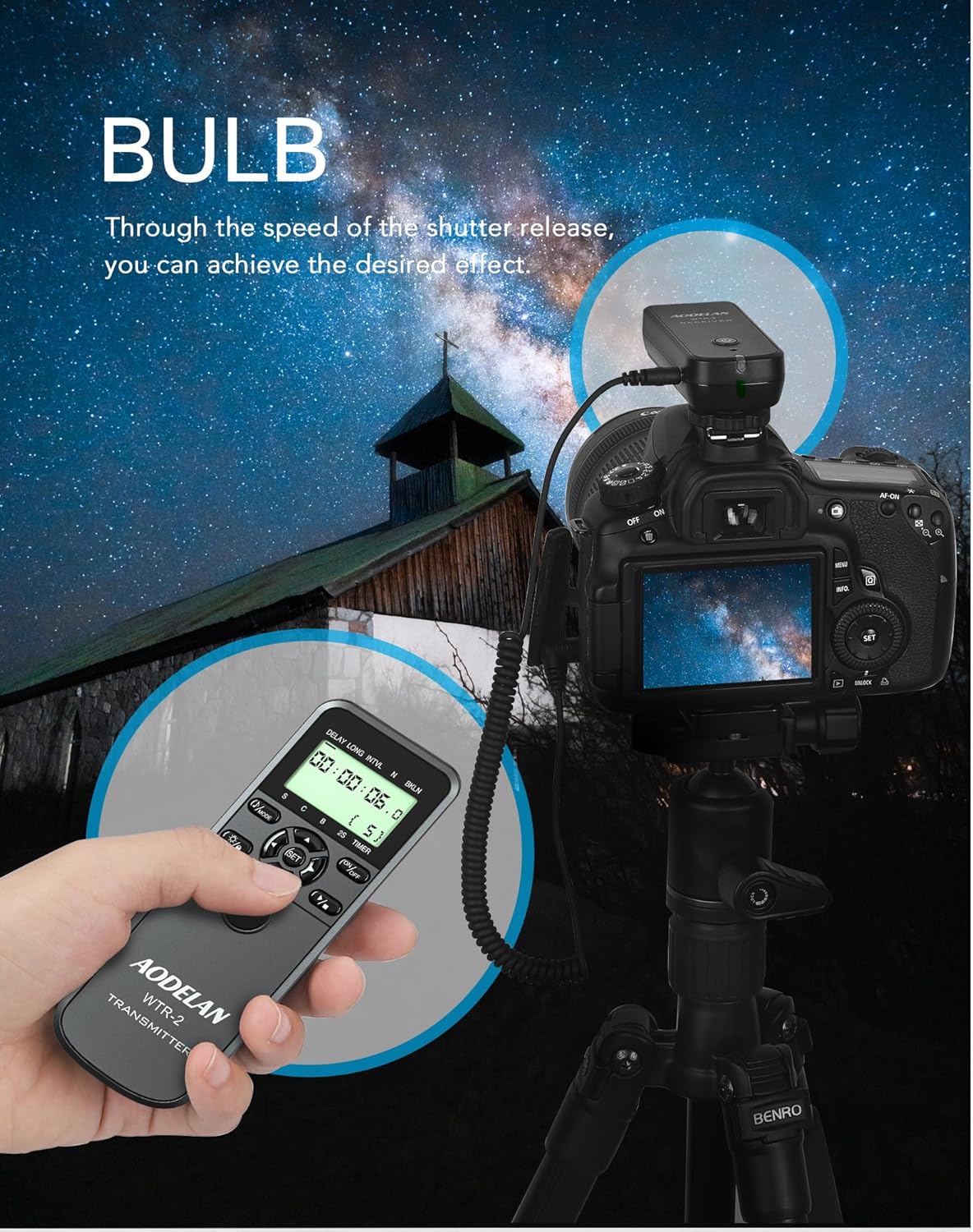 Camera Wireless Interval Shutter Remote Timer Release Compatible with Df Z7 Z7II Z6 Z6II Z5 D750 D780 D5300 D3100 D5600 COOLPIX P1000 P950; Replaces Nikon MC-DC2