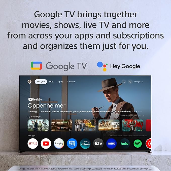Sony BRAVIA 8 II 65 Inch TV, QD OLED, 4K Smart Google TV, XR Processor with AI Technology, Ultra Slim Design, 120hz Television, Dolby Vision/Atmos, Exclusive Features for PS5, K-65XR80M2, 2025 Model