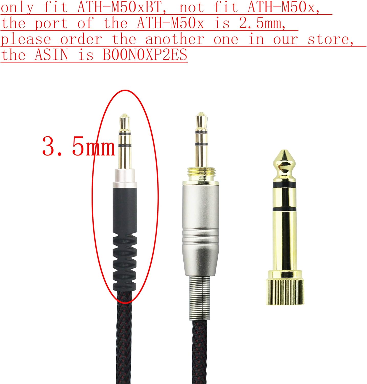 NewFantasia Replacement Audio Upgrade Cable Compatible with Audio-Technica ATH-M50xBT, ATH-AR3BTBK, ATH-SR50BT, ATH-ANC9, ATH-ANC7B, ATH-SR5BTBK, ATH-S700BT Headphones 3meters/9.9ft