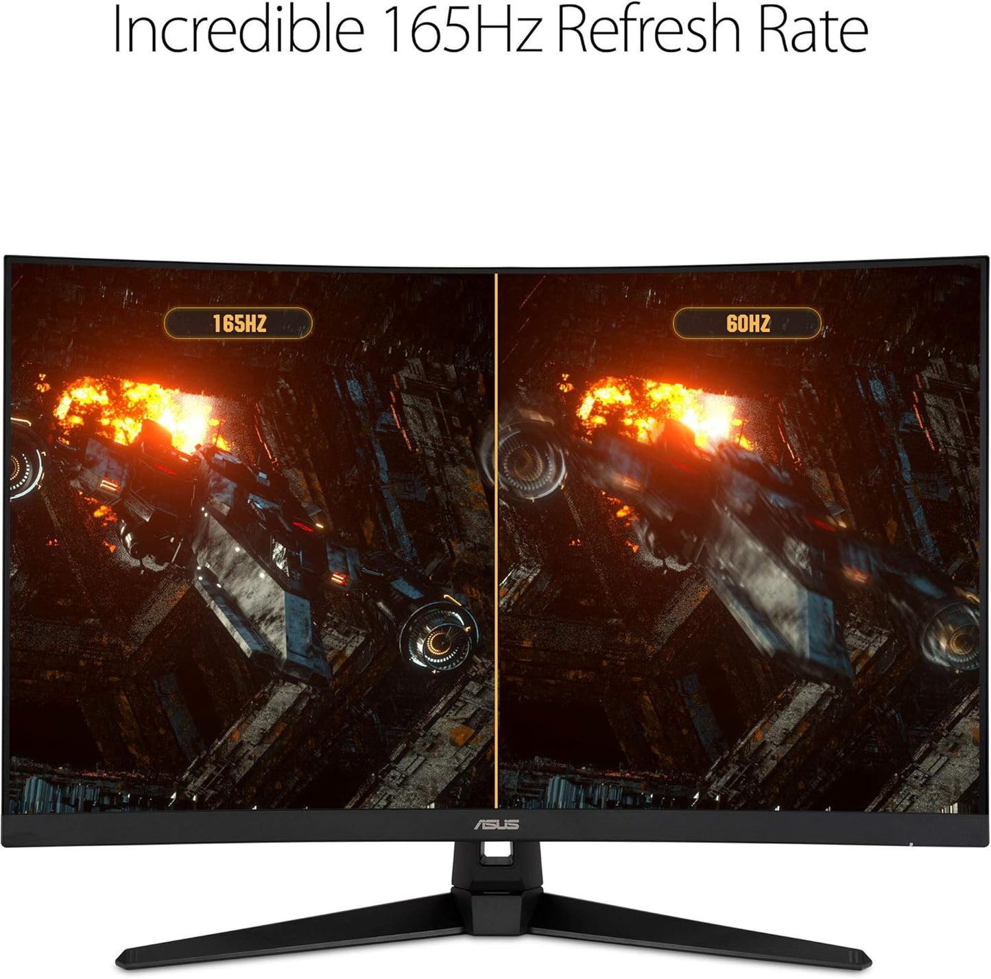 ASUS TUF Gaming 32" 1440P HDR Curved Monitor (VG32VQ1B) - QHD (2560 x 1440), 165Hz (Supports 144Hz), 1ms, Extreme Low Motion Blur, Speaker, FreeSync Premium, VESA Mountable, DisplayPort, HDMI,BLACK