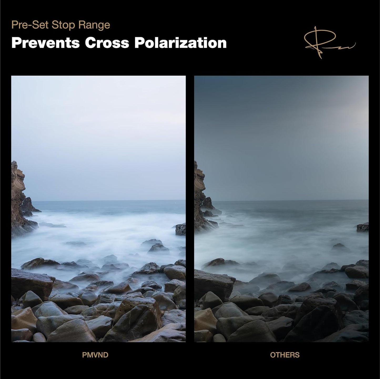 PolarPro 82mm Peter McKinnon Mist VND Camera Filter - 2-5 Stop Variable Neutral Density Lens Filter for DSLR/Mirrorless Pro Video – for Cinematic Shutter Speed Control + Diffusion