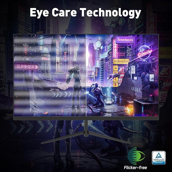 24 Inch FHD Gaming Monitor, 1080P IPS Computer Monitor with 100Hz, 1ms Response Time, 1000:1 Contrast Ratio, VESA Compatible, Tilt Adjustable, AMD FreeSync, Build-in Speakers