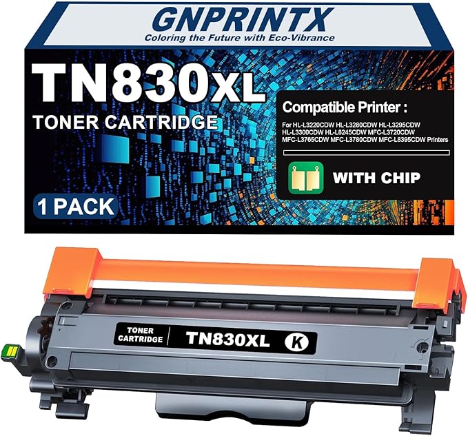 TN830XL Toner Cartridge Replacement for TN830XL TN830/XL/V Toner Compatible with Brother HL-L2460DW HL-L2405W HL-L2400D HL-L2480DW MFC-L2820DW XL MFC-L2900DW DCP-L2640DW Printer