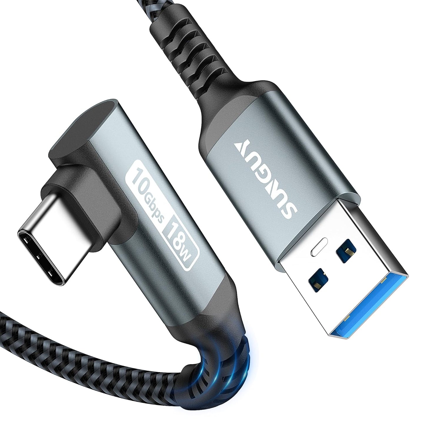 Carplay Cable 0.8FT, 10Gbps Right Angle USB A to C 3.1 Gen 2 High Speed Data Transfer Cable, Compatible Android Auto, USB C Car Charger Cable for 15/15 Pro Max, iPad Pro, Samsung S24