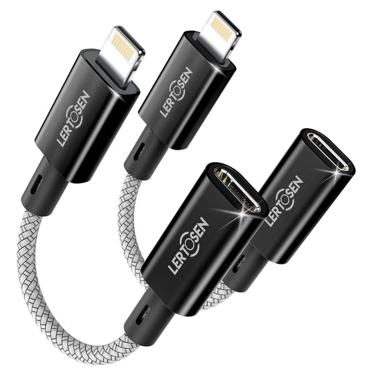 2 Pack 27W USB C to Lightning Cable Adapter, PD Fast Charging & Data Transfer, Type C Female to Lightning Male Charger Converter Cord for iPhone 14/13/12/11,iPad, Airpods,Not for Audio/Headphone/OTG