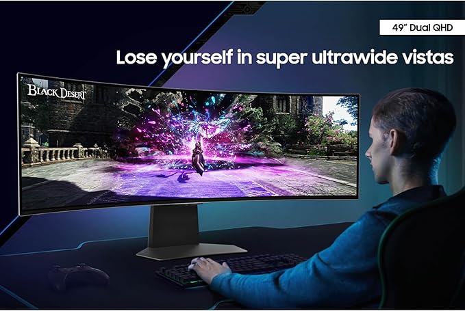 Samsung 49" Odyssey OLED G9 (G95SC) Series Curved Smart Gaming Monitor w QD-OLED, 240Hz, 0.03ms, AMD Freestyle Premium Pro, G-Sync Compatible, Dual QHD, Neo Quantum Processor Pro, LS49CG954SNXZA