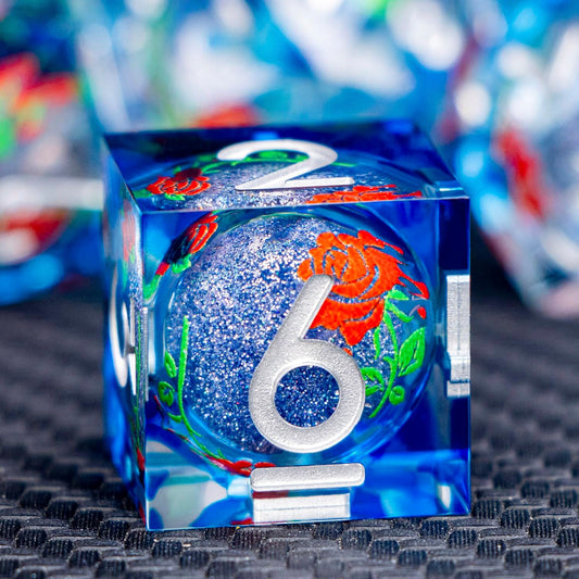 ARUOHHA Liquid Core DND Dice Set, Vampire Sharp Edged Dragons Dice Compatible with D&D RPG Role Playing Games, Resin Blood Red Polyhedral Dungeons D and D Dice with Gift Box D20 D12 D10 D8 D6 D4