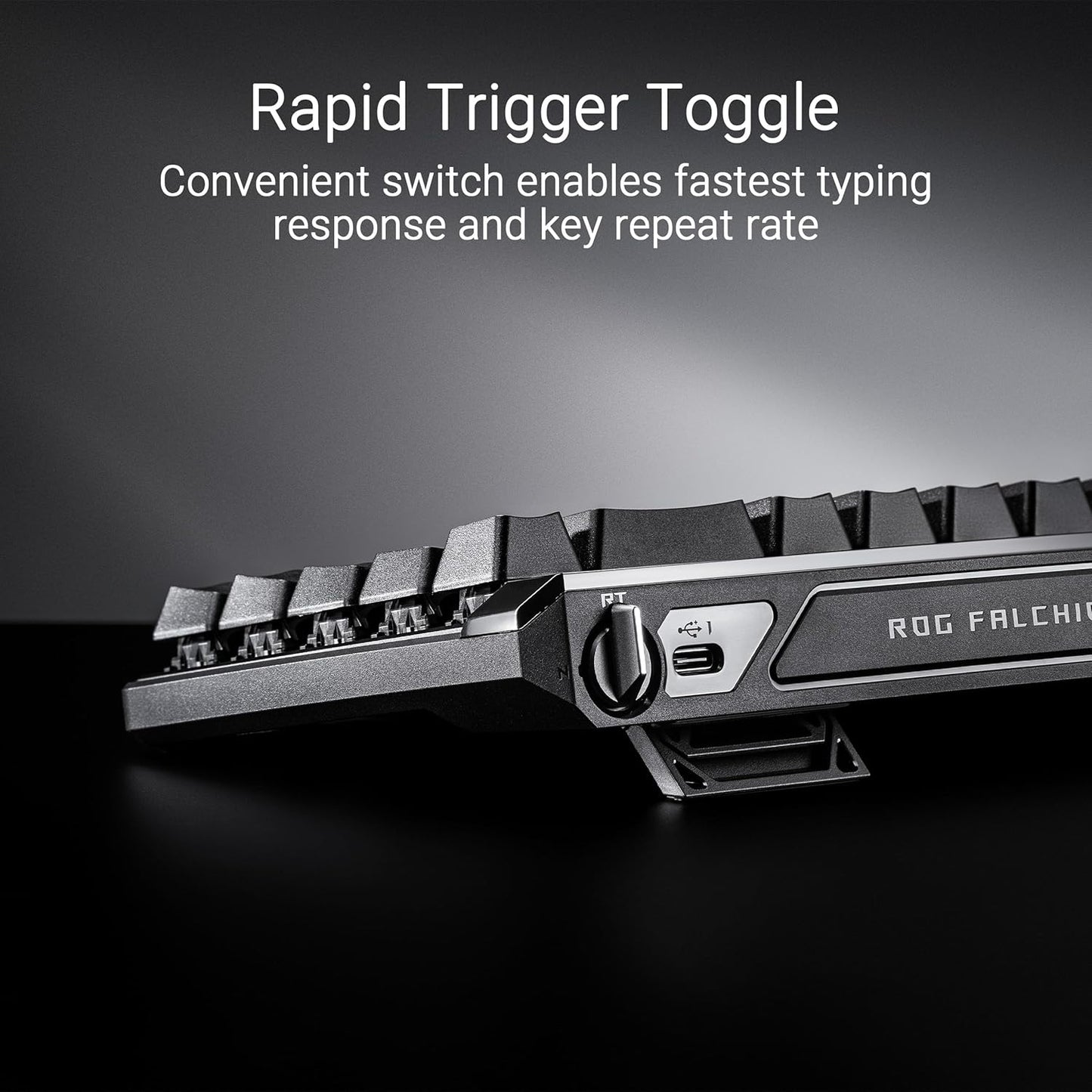 ROG Falchion Ace HFX 65% Hall Effect Gaming Keyboard – HE Magnetic Switches, Rapid Trigger, 8000 Hz Polling, Three-Layer Dampening Foam, Touch Panel, Protective Cover
