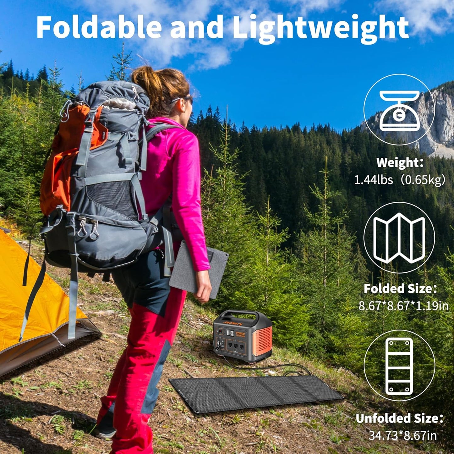 N-Type 16BB Portable Solar Panels 30W Foldable Solar Panels Charger ETFE Solar Panel with DC USB-C and USB-A IP68 Waterproof for Small Power Station Mobile Phones RV Travel Outdoor Camping