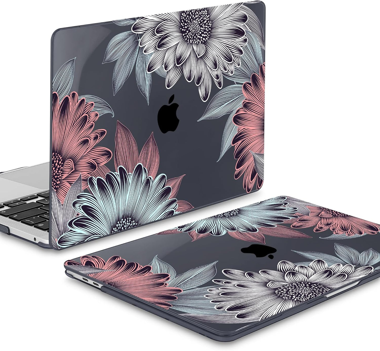 Mektron for MacBook Air 13 Case A1466/A1369 (2010-2017 Release), Snap-on Plastic Hard Shell Cover for MacBook Air 13.3 inch with Keyboard Cover,Blooming Chrysanthemums