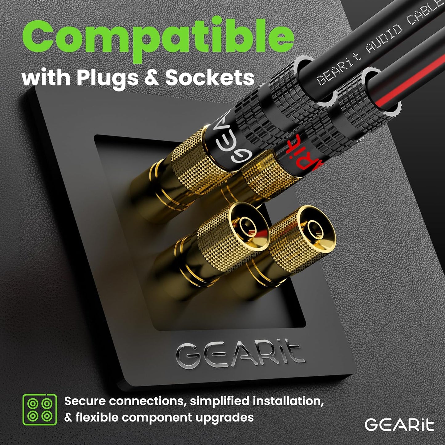 GEARit Speaker Wire 14 Gauge, Speaker Cable 200ft for Car Audio, Home Theater, CCA(Black)