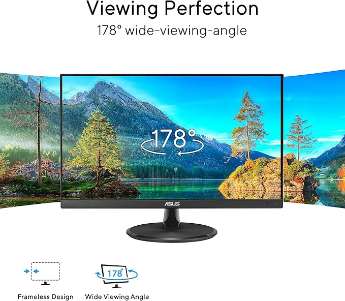 ASUS 22” Eye Care Monitor (VP229QF) – 100Hz, IPS, Full HD, 99% sRGB, Frameless, Adaptive-Sync, DisplayPort, HDMI, Low Blue Light, Flicker Free, Wall Mountable, 3 yr Warranty