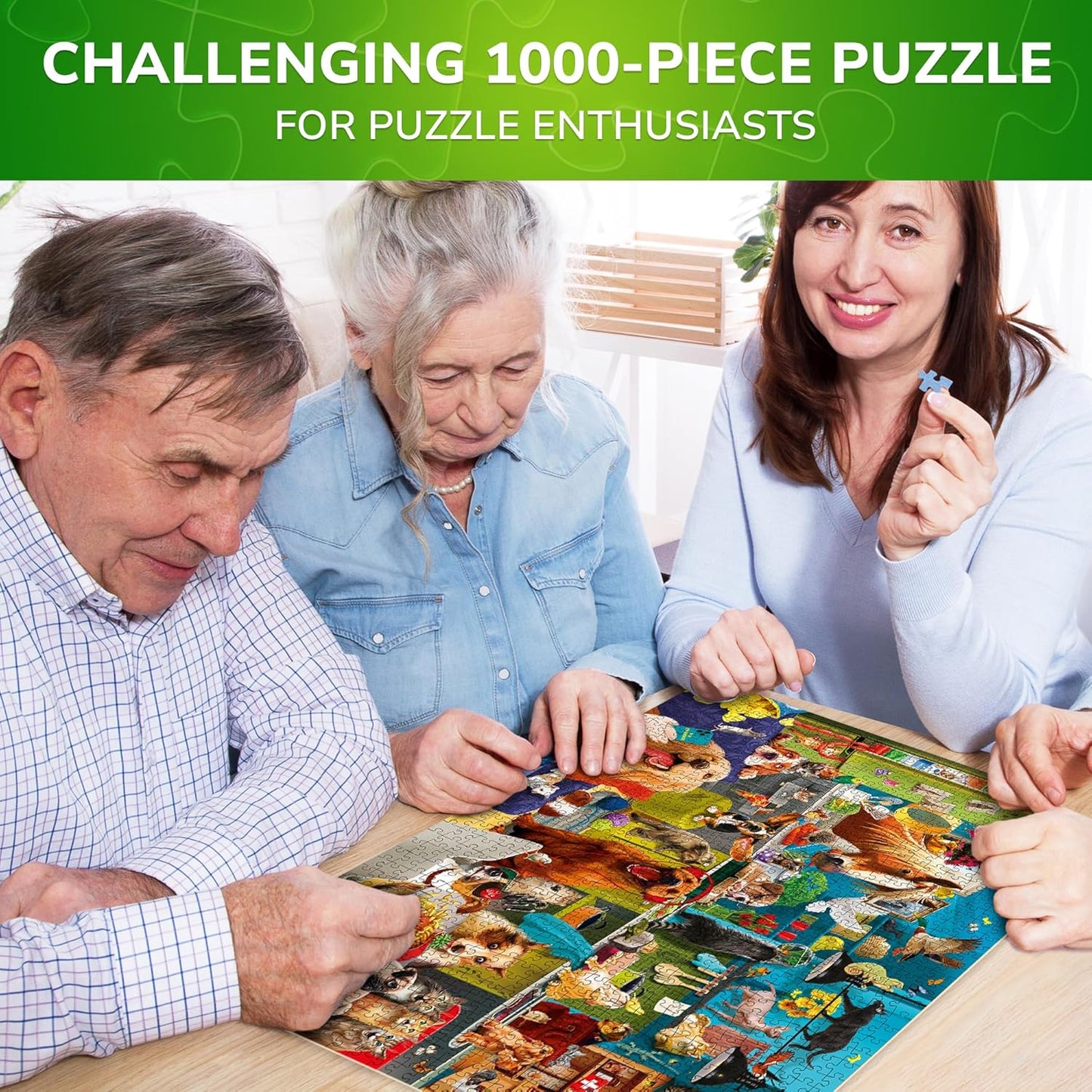 QUOKKA Jigsaw Puzzles 1000 Pieces for Adults - Puzzles for Men and Women - Funny Animals for Kids Ages 8-12 - Animals Party
