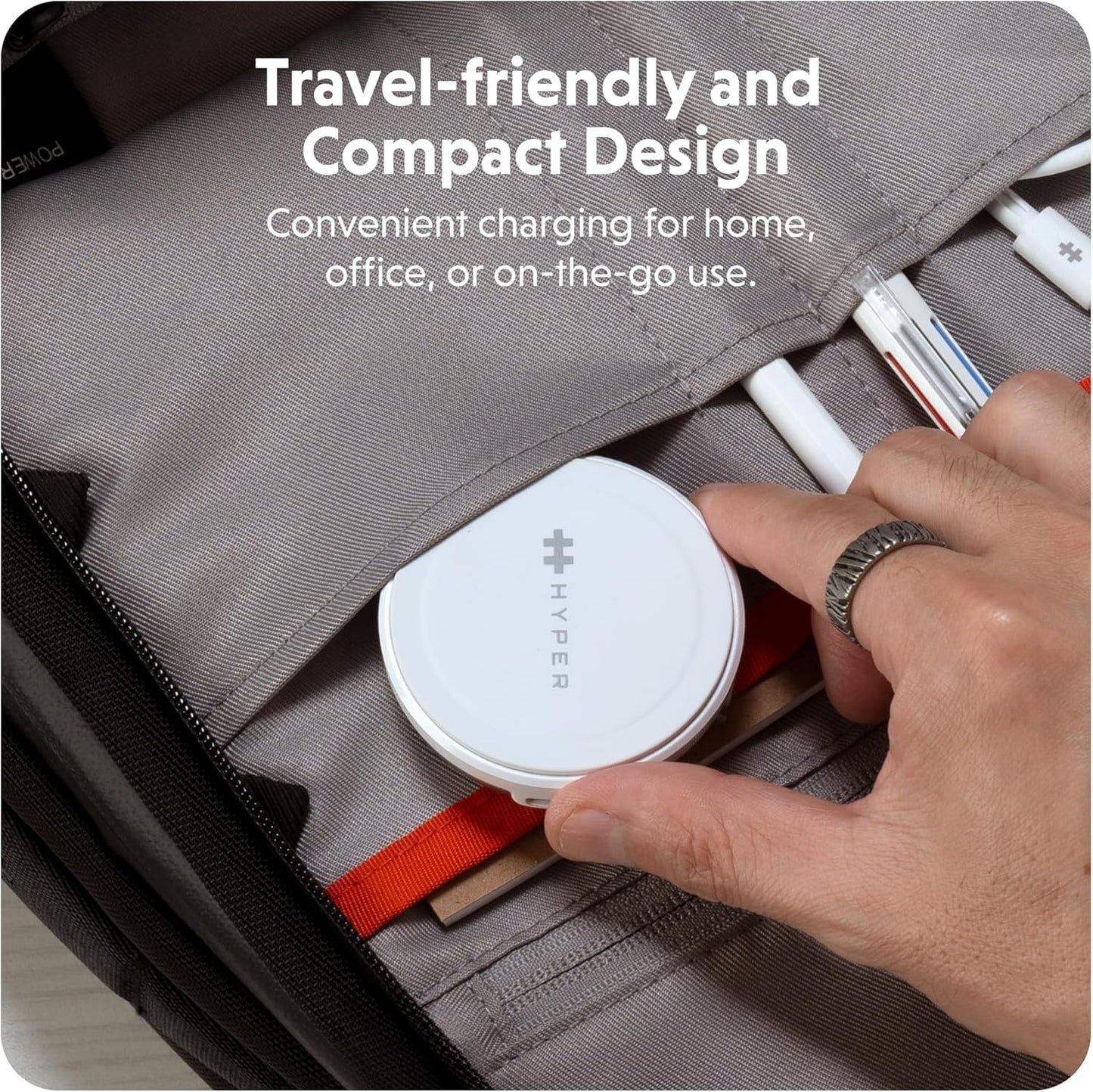 HyperJuice 2-in-1 Wireless Charger Qi2 Magnetic Stand — Fast Wireless Charger for iPhone, Apple Watch, & Qi Compatible Devices — Compact Adjustable 2 in 1 Charging Station Apple w/Built-in Kickstand