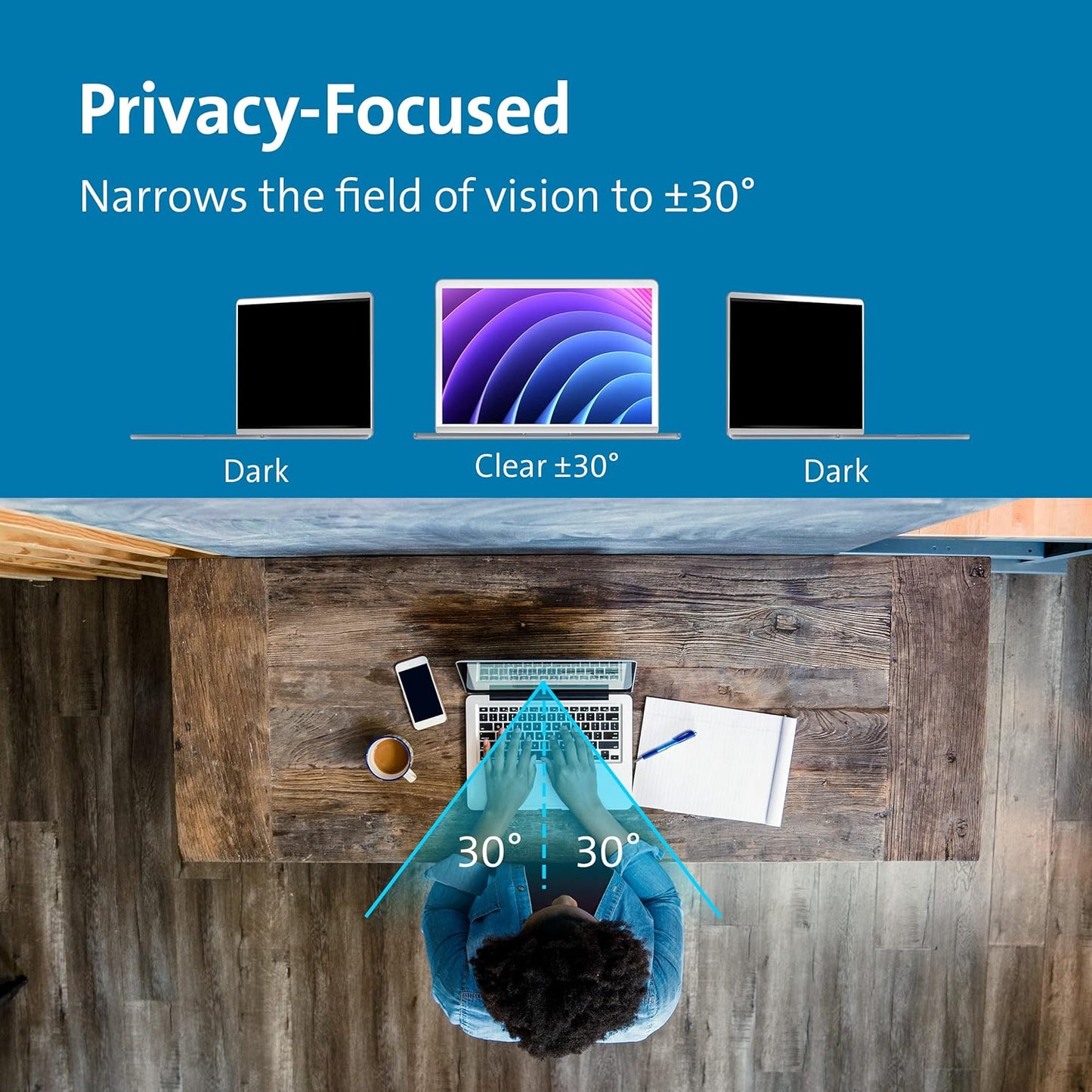 Kensington MagPro™ Magnetic Laptop Privacy Screen 14 inch, Removable 16:9 Laptop Privacy Filter, Anti-Glare, Blue Ray Reduction, Compatible with HP/Dell/Acer/Asus/Samsung/Lenovo (K58352WW)