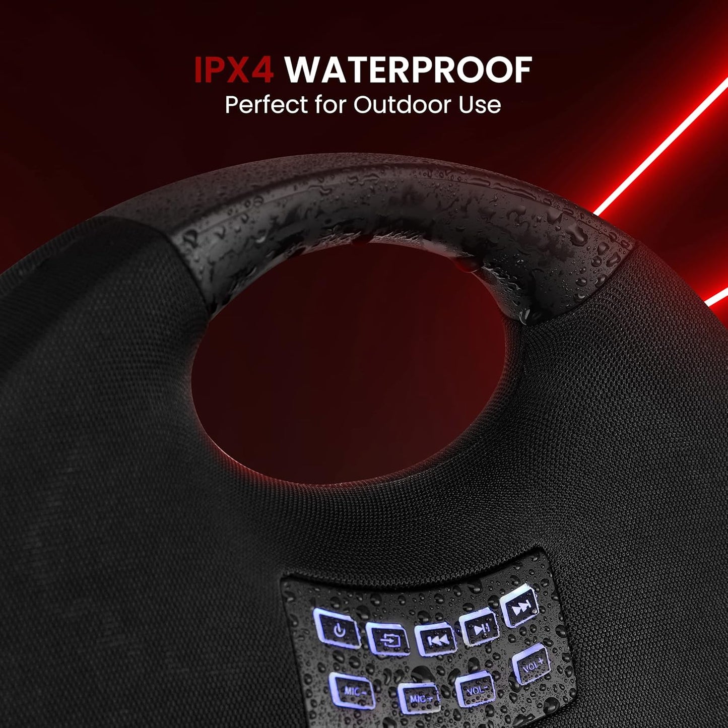 Pyle Wireless Portable Bluetooth Speaker, with Built in Rechargeable Battery, Wired Microphone, Clear Surround Sound, Mini IPX4 Waterproof Speaker for Indoor and Outdoor Activities