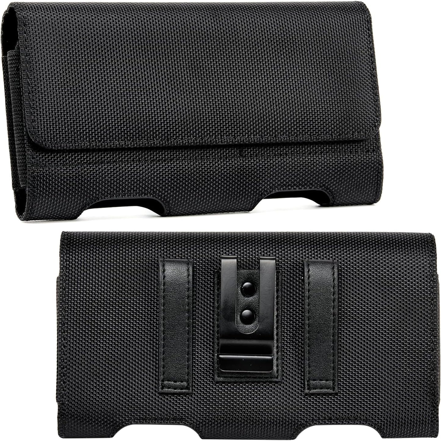 BECPLT for Galaxy S24 Ultra S23 Ultra S22 Ultra S21 Ultra Nylon Belt Holster Case Cell Phone Pouch Belt Clip Holder Phone Holster Pouch Cover for Galaxy Note 20 Ultra 5G Note 10+ Plus 5G A14 A71-Black