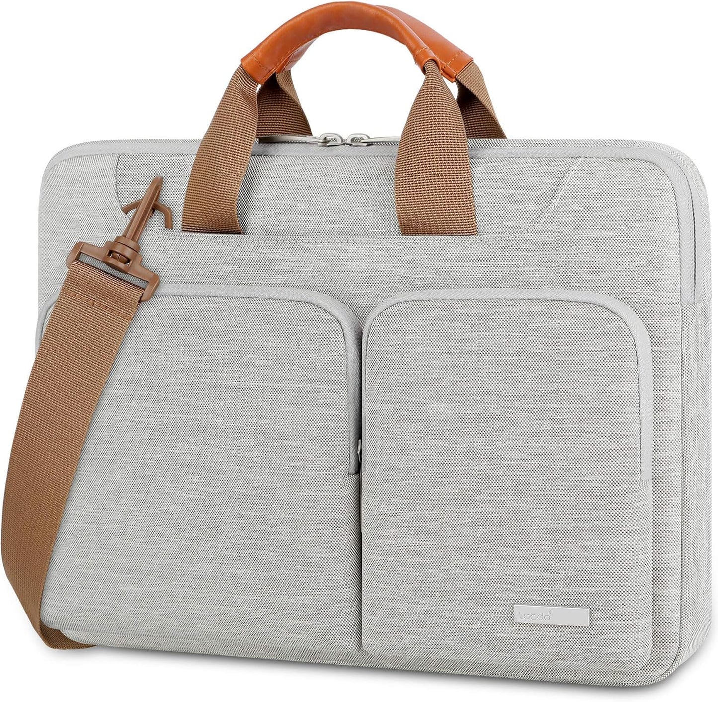 Lacdo 360° Protective Laptop Shoulder Bag, 14 Inch Laptop Sleeve Case for HP Lenovo Dell ASUS Acer Chromebook 14, HP Stream, Dell Inspiron, Lenovo IdeaPad, Acer Spin, ASUS ZenBook Computer Bag, Gray