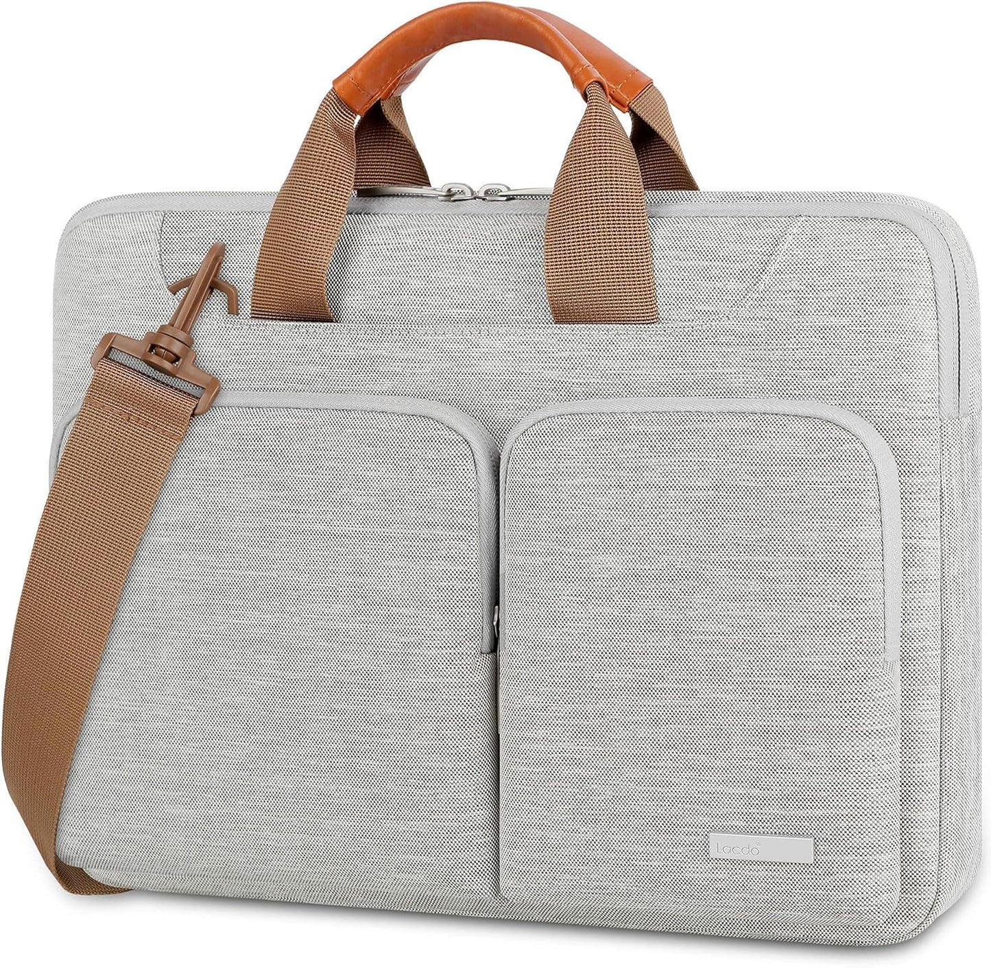 Lacdo 360° Protective Laptop Shoulder Bag, 16 inch Laptop Bag for 16 inch New MacBook Pro M4/M3/M2 /M1 Pro Max A3403 A3186 A2991 A2780 A2485 2024-2019, 15" Surface Laptop 7th Copilot+PC Computer, Gray