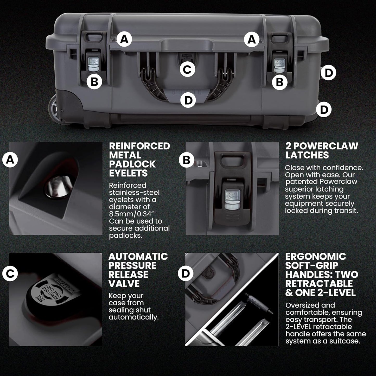 NANUK Wheeled Series 935 Lightweight NK-7 Resin Waterproof Protective Case