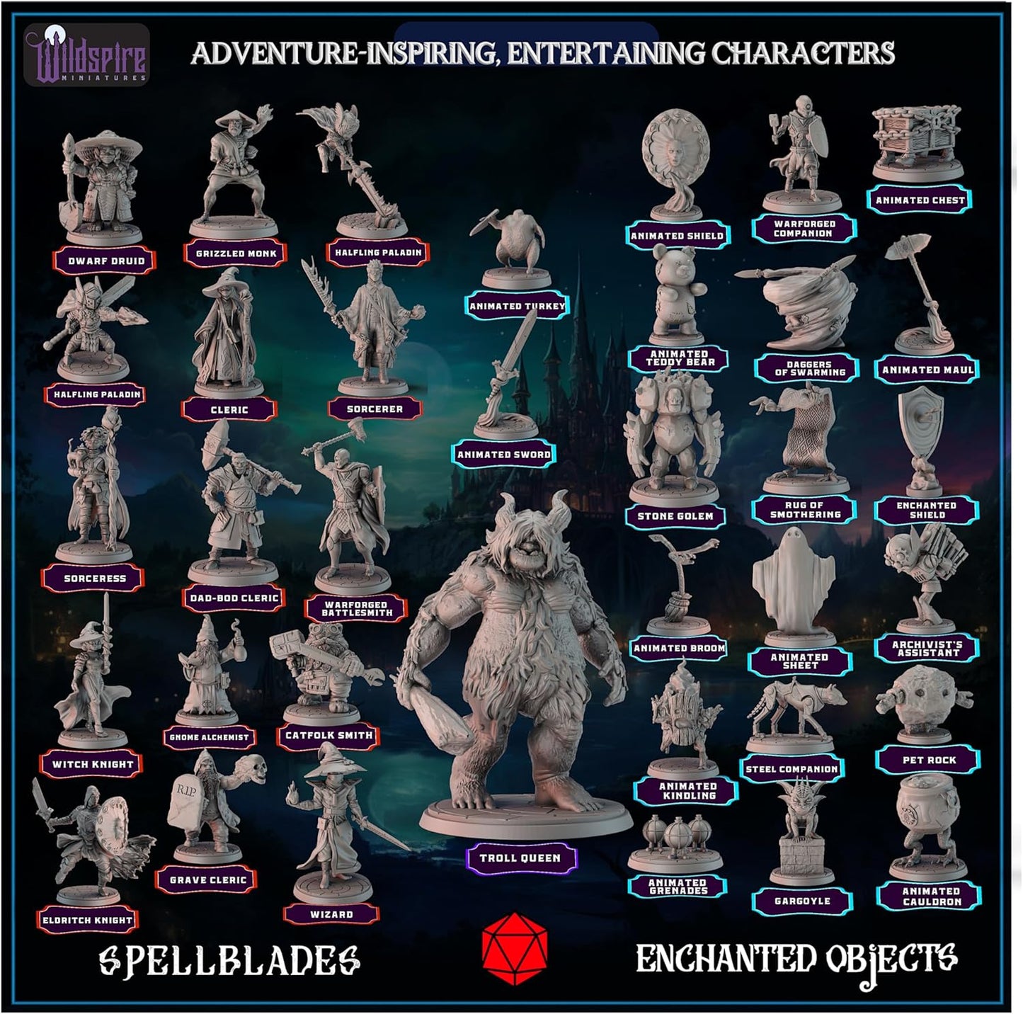 Spellblades & Enchanted Objects for DND Miniatures 28mm-32mm Player-Characters, NPC Bulk D&D Minis Unpainted Dungeons & Dragons Figures Accessories for Fantasy Tabletop RPG DND Pathfinder