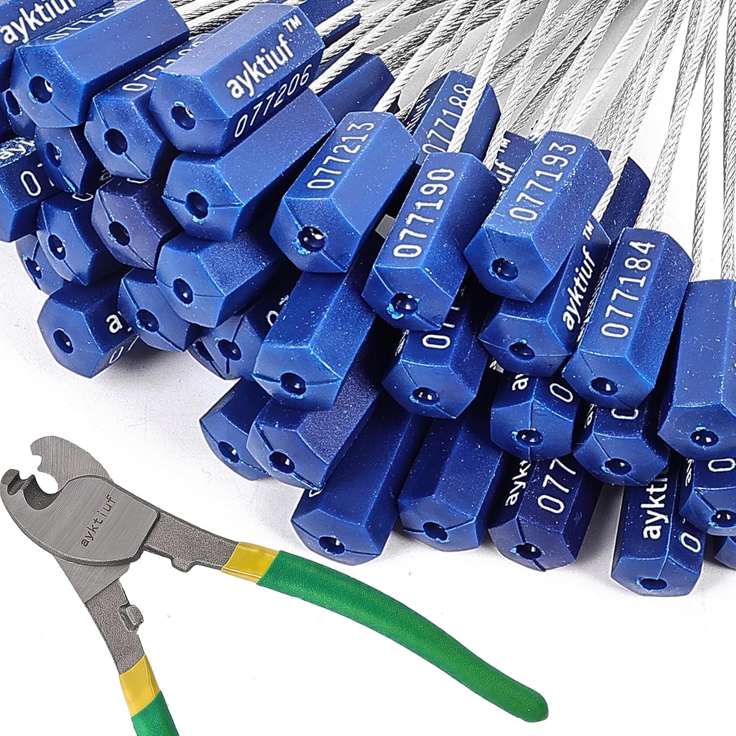 240 Pieces Security Cable Seals, Metal Number Security Tags for Truck, Trailers, Cargo, Containers, Vans, Oil Tank, Milk Vehicle (Blue, 240 Pack)