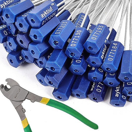 240 Pieces Security Cable Seals, Metal Number Security Tags for Truck, Trailers, Cargo, Containers, Vans, Oil Tank, Milk Vehicle (Blue, 240 Pack)