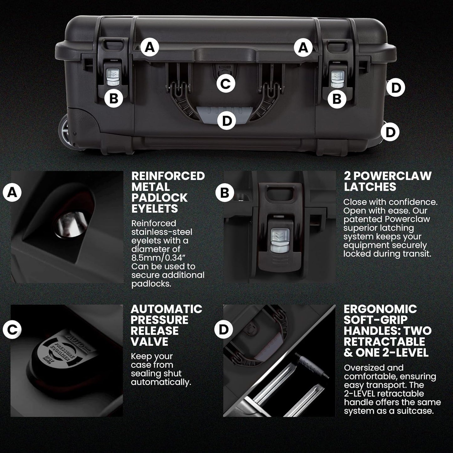 NANUK Wheeled Series 935 Lightweight NK-7 Resin Waterproof Protective Case