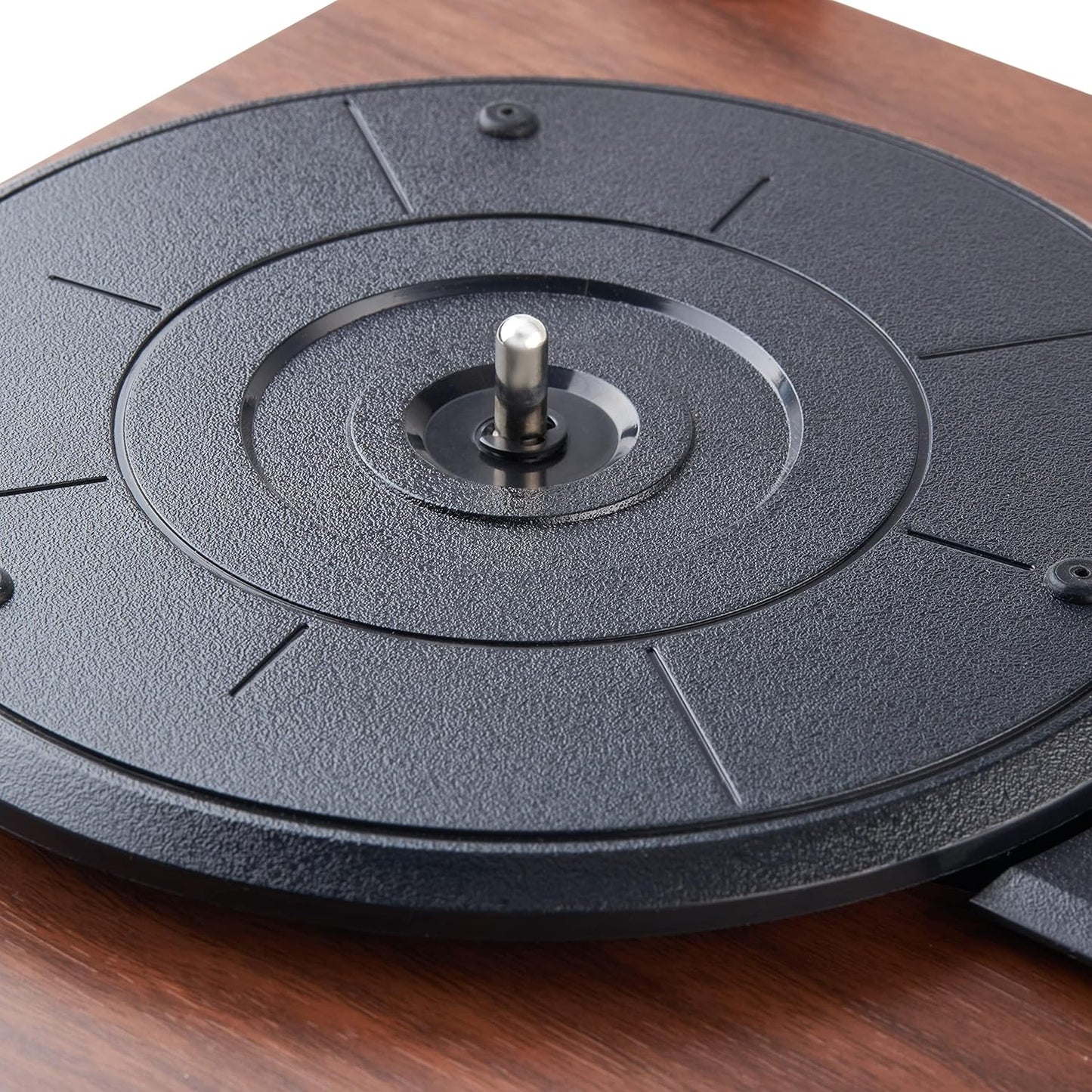 Amazon Basics Desktop Turntable Vinyl Record Player with Bluetooth and Built-in Speakers, 3-Speed, Black