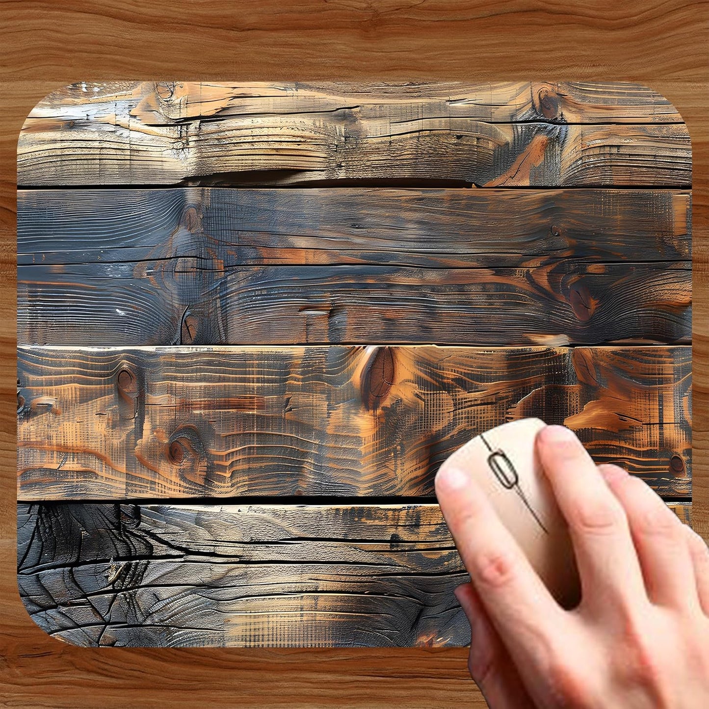 Rustic Wood Decorative Colorful Mouse Pad Mat Mousepad for Desk Computer Laptop PC Gaming Home or Office Gift (Rustic Wood MP54)